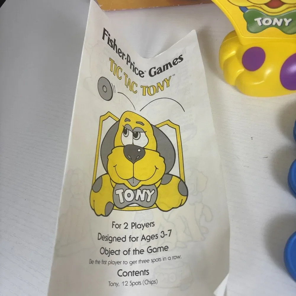 Vintage 1994 Tic Tac Tony Fisher Price Games Preschool Complete 12 Tokens